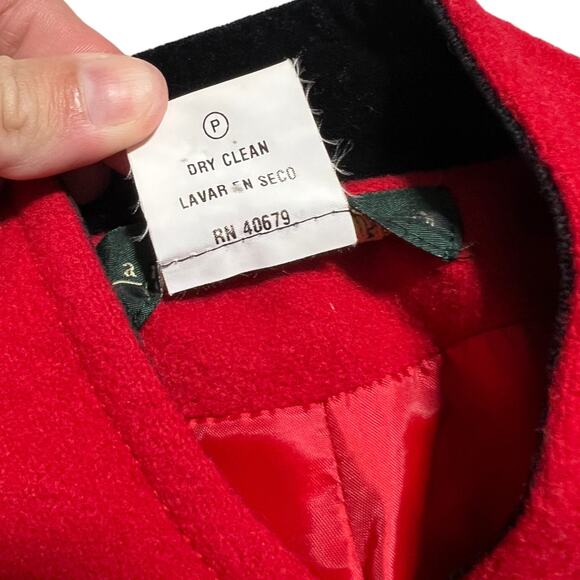 HARVE BENARD red cropped wool jacket size 6 - Picture 6 of 9